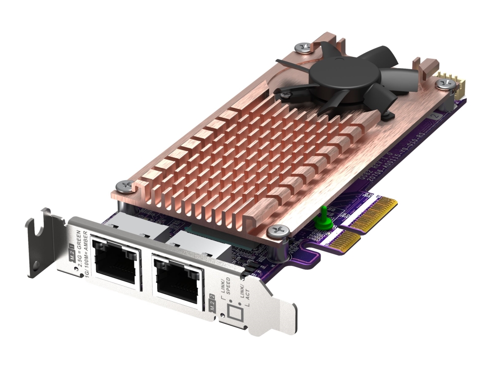 QNAP QM2-2P2G2T - Kontrollerkort - M.2 - M.2 NVMe Card / PCIe 3.0 (NVMe) - låg profil - PCIe 3.0 x4, 2.5 Gigabit Ethernet - för QNAP QVP-63, TS-453, 473, 673, 832, 873, TVS-672, 872, h1288 VioStor QVP-85 | Datortillbehör - Nätverk - Nätverkskort | GameStuff