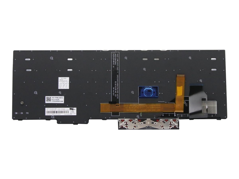 Chicony - Notebooks udskiftningstastatur - med Trackpoint - bagbelyst - QWERTY - Nordisk - sort - FRU - for ThinkPad P15s Gen 1 20T4, 20T5  T15 Gen 1 20S6, 20S7