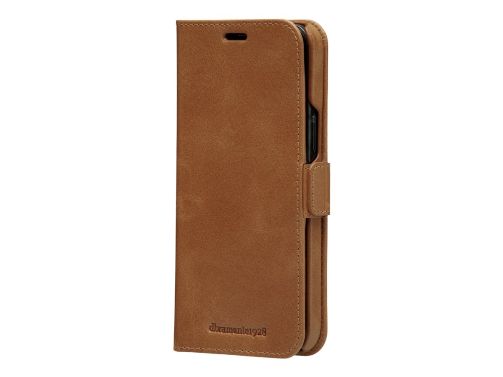 dbramante1928 Lynge - Flipomslag til mobiltelefon - fullnarvet læder - tan - for Apple iPhone 12, 12 Pro
