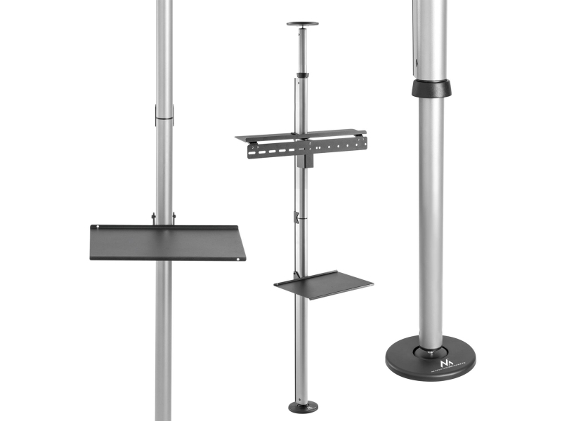 Teleskop-Tv-Halterung, Decke/Boden Mit Ablage Maclean Mc-791N 37"-70" Max 30 Kg