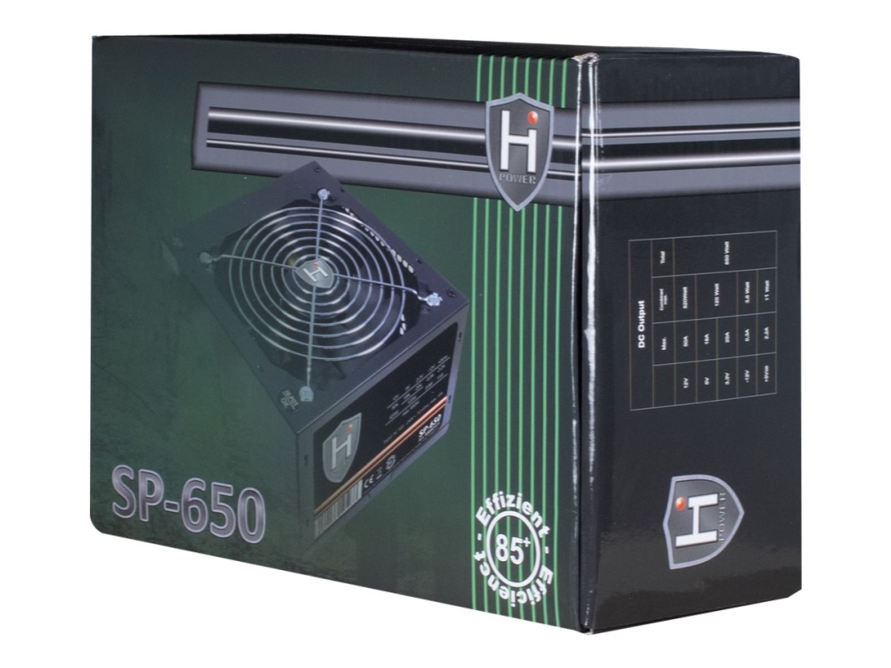 HiPower SP-650 - Nätaggregat (intern) - ATX12V 2.4 - AC 100/240 V - 650 Watt - aktive PFC | Datortillbehör - Laddare & Batterier - Dator/Server nätaggregat | GameStuff