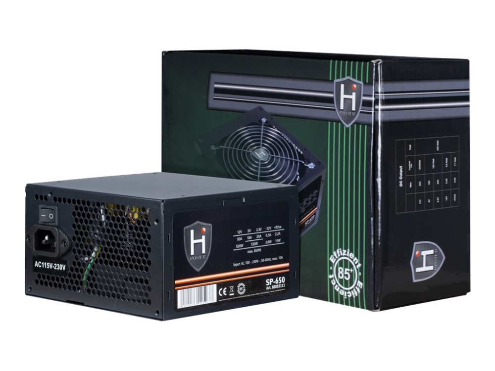 Inter-Tech Strømforsyning 650W Hipower Sp-650 1X 120Mm Blæser I Detailleddet