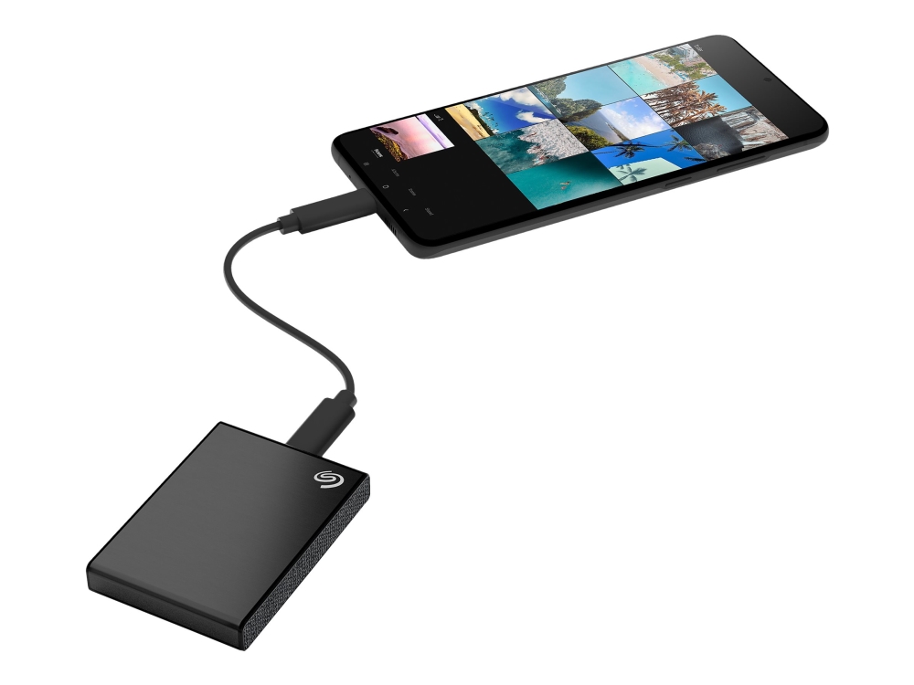 Seagate One Touch SSD STKG1000400 - SSD - 1 TB - extern (portabel) - USB 3.0 (USB-C kontakt) - svart - med Seagate Rescue Data Recovery | Datorkomponenter - Hårddisk & Lagring - Externa hårddiskar | GameStuff
