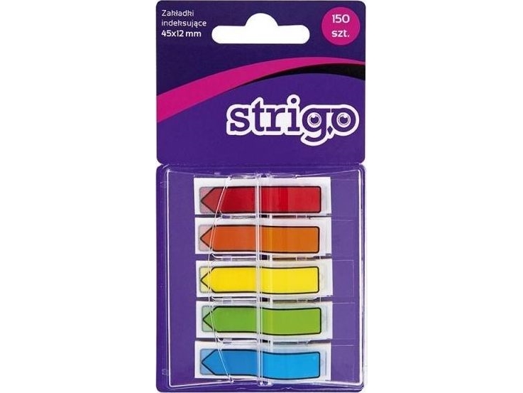Indexflikar 45x12 mm 5 färger STRIGO | Papper & Emballage - Block & Post-It - Post-it | GameStuff