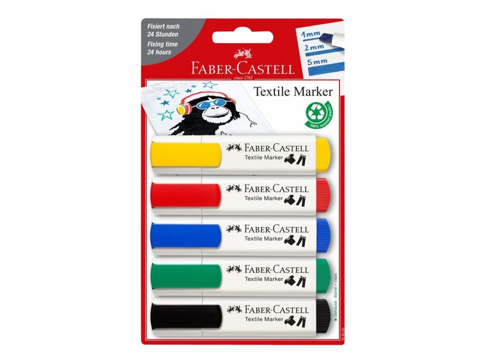 Markeringspennor Faber-Castell 5 st. ass. färger | Skrivredskap - Överstryckningspennor - Övriga Överstryckningspennor | GameStuff