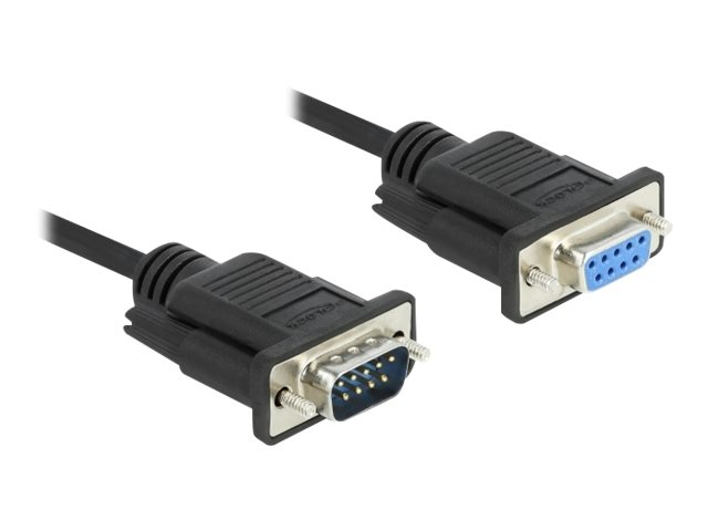 Delock Seriell Kabel Rs-232 D-Sub9 Stecker Zu Buchse Mit Schmalem Steckergehäuse 2 M, Schwarz, 2 M, Rs-232 Sub-D9, Rs-232 Sub-D9, Stecker, Buchse