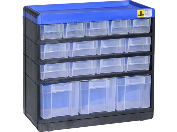 Allit 464600 Magasin Til Smådele Varioplus Pro 29/32 (B X H X T) 300 X 285 X 135 Mm Sort, Blå 1 Stk