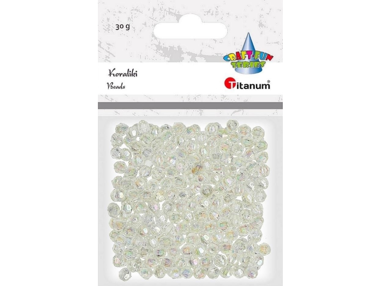 Titanum Plastikperlen Facettiert, 30 G Weiß