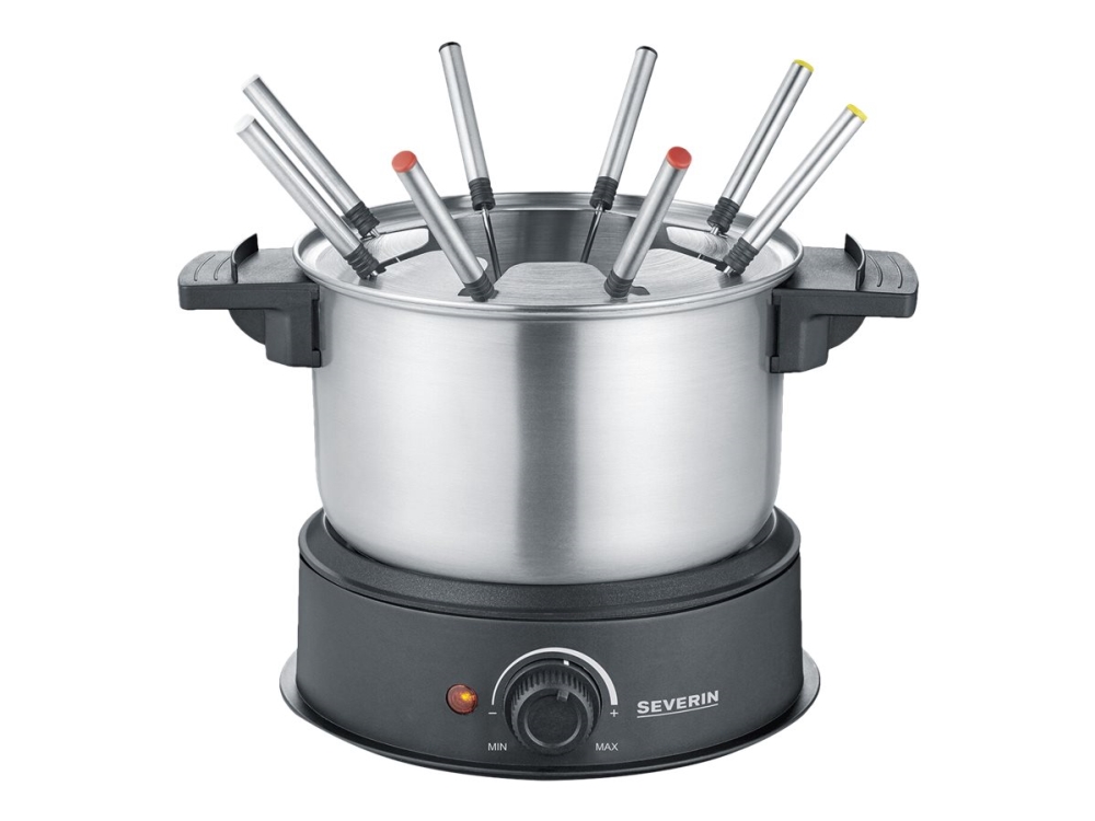 SEVERIN FO 2470 - Fonduegryta - 1.4 liter - 1.5 kW - svart / rostfritt stål | Köksapparater - Köksutrustning - Raclette | GameStuff