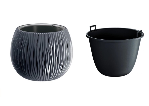 Prosperplast grytskål Sandy antracit 37cm (DSK370-S433) | Trädgården - Trädgårdstillbehör - Krukor & Kannor | GameStuff