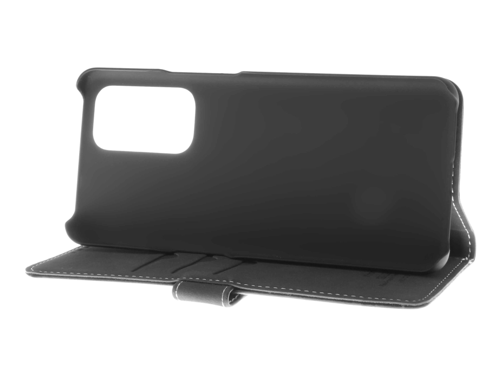 Insmat Exclusive - Flip cover matkapuhelimelle - aitoa nahkaa, paperia, pahvia, alumiinifoliota, termoplastista polyuretaania (TPU) - musta - OnePlus 9:lle