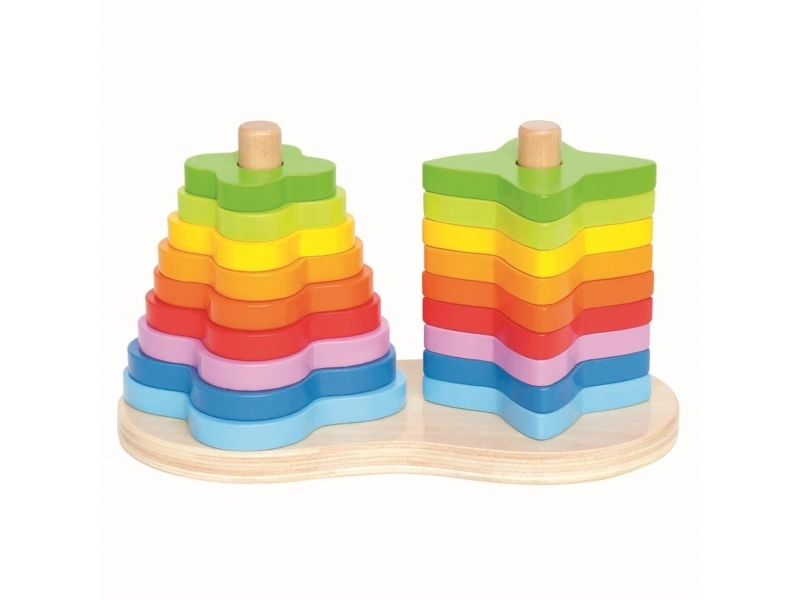 Hape Double Rainbow Stacker | Leksaker - För dom minsta - Byggklossar | GameStuff