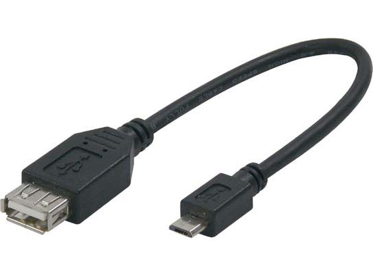 Logo Usb-Adapter Usb 2.0 Microusb (M) Til Usb-A Hun, 0,2 M, Otg, Sort - Kvu4101n0l