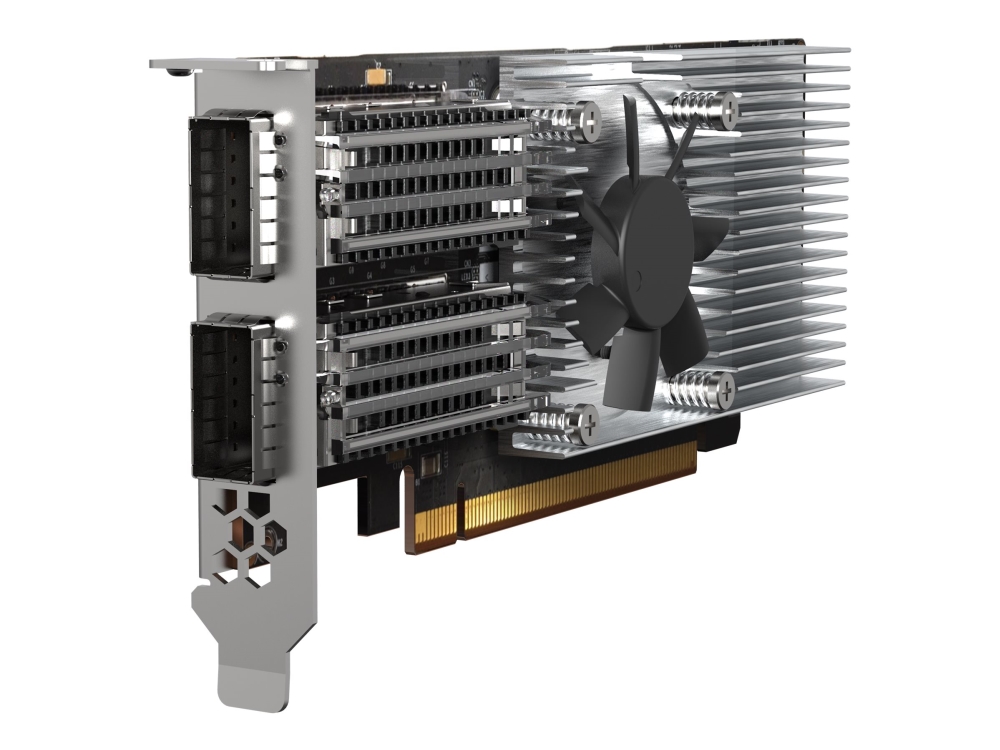 QNAP QXG-100G2SF-E810 - Nätverksadapter - PCIe 4.0 x16 låg profil - 100 Gigabit QSFP28 x 2 - för QNAP TS-H2490FU | Datortillbehör - Nätverk - Nätverkskort | GameStuff