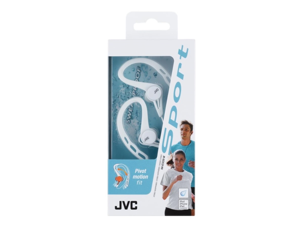 JVC HA-ECX20 - Øreproptelefoner - i øret - over øret-montering - kabling - 3,5 mm jackstik