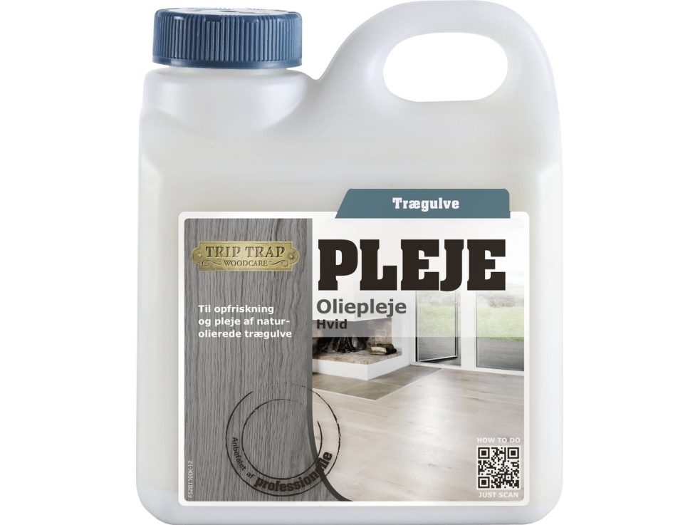 Trip Trap Oliepleje Hvid - Vandbaseret - 1 L