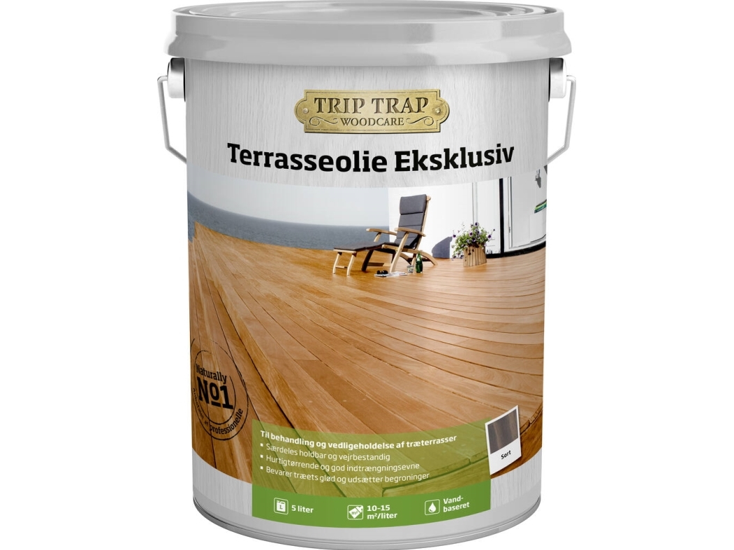 TRIP TRAP Terrasseolie Eksklusiv 5 L, sort