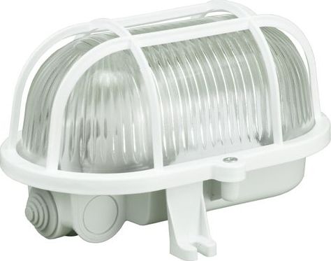 Pawbol-Kanalleuchte Owal 60W E27 Mit Kunststoffgitter Ip44 Weiß D.3151 - D.3151
