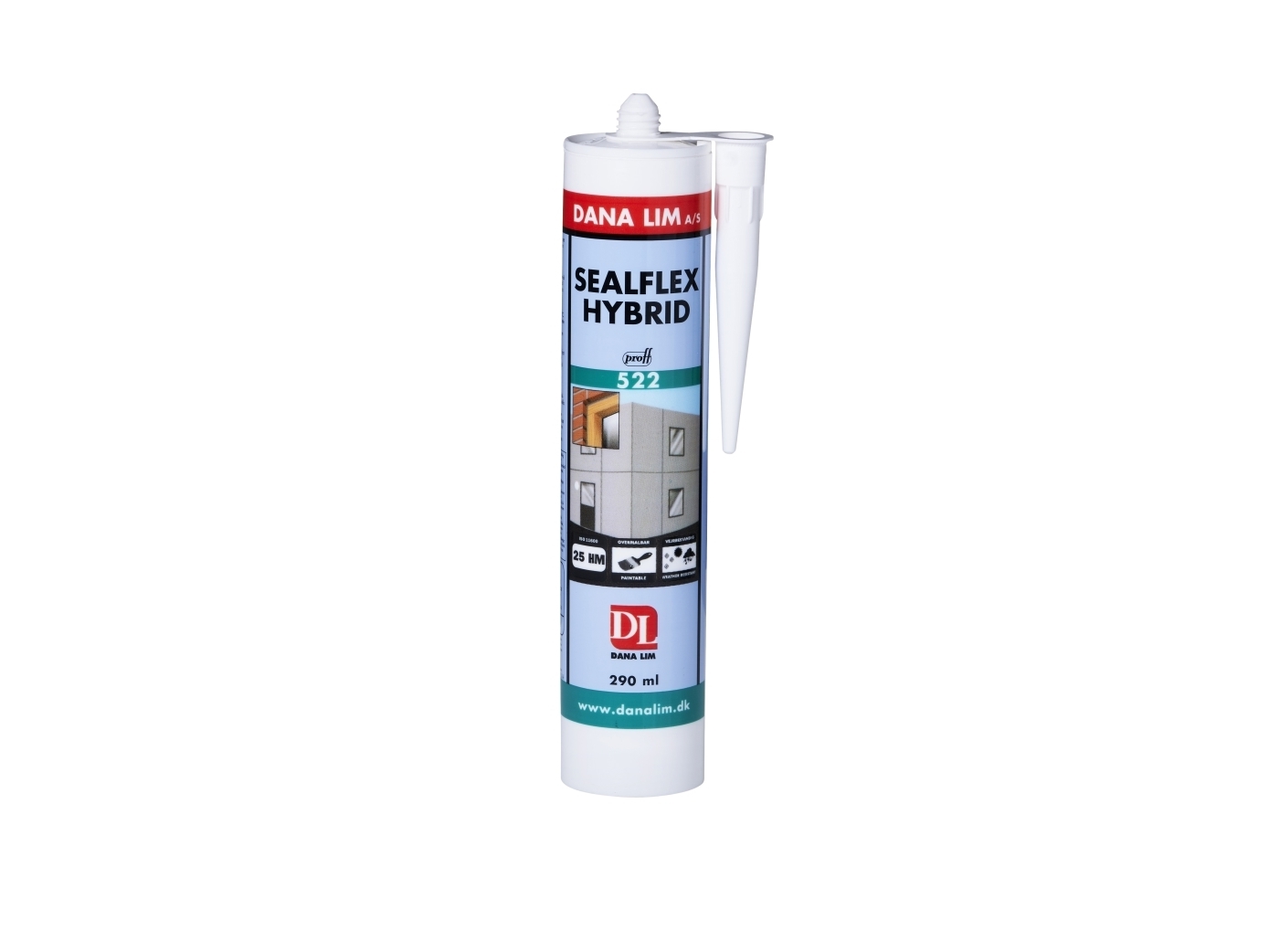 Sealflex Hybrid fugemasse 522 - 290 ml. sort neutral høj-elastisk og overmalbar
