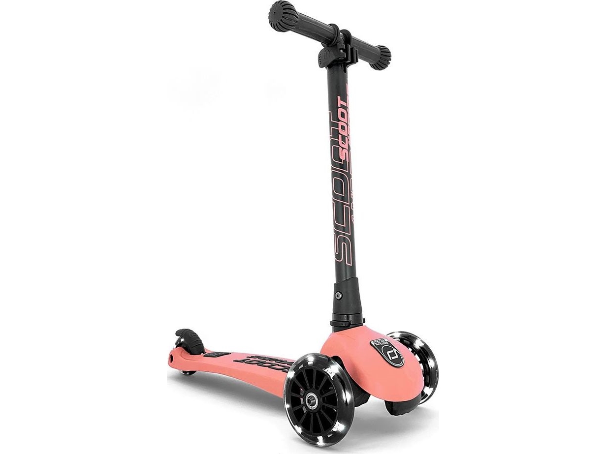 Triratis paspirtukas Scoot & Ride Highwaykick 3 su LED lemputėmis  Peach 96357