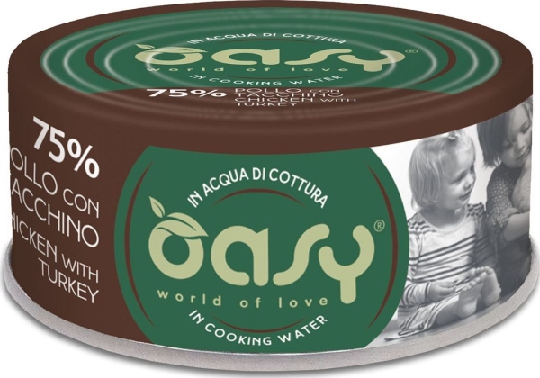 Oasy Kot More Love Vådkost Kylling & Kalkun, Dåse 70 G