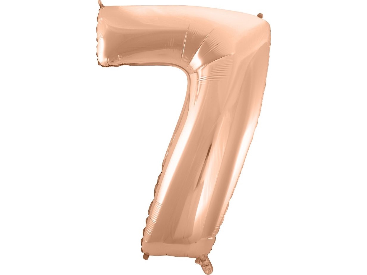 Godan Folienballon "7" Rosa-Gold 92Cm