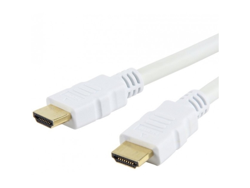Techly - Hdmi-Kabel Med Ethernet - Hdmi Han Til Hdmi Han - 2 M - Tripel-Afskærmet - Hvid - 4K Support
