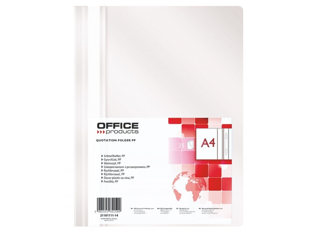 Office Products Skor.Office Products A4 Biały Skoroszyt - 21101111-14