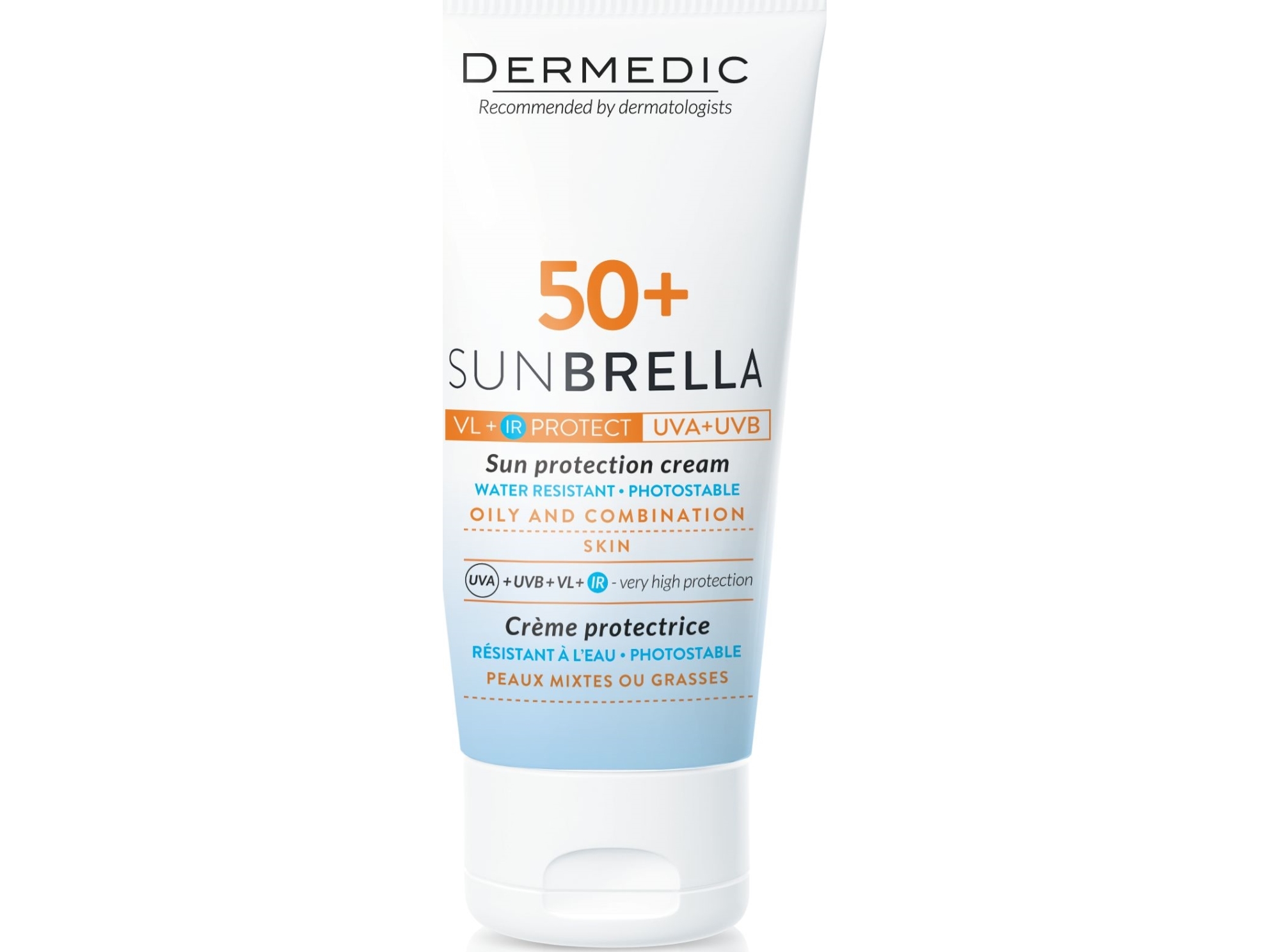 Dermedic Sunbrella Creme Ochronny Spf 50+ Uv+Ir+Vl Do Skóry Tłustej I Mieszanej 50 Ml