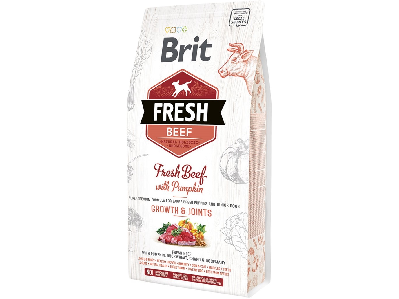 Brit Fresh Beef with Pumpkin, Junior, Maxi (26 - 44 kg), Nötkött, 2,5 kg | Sällskapsdjur - Hund - - Torrt hundmat | GameStuff