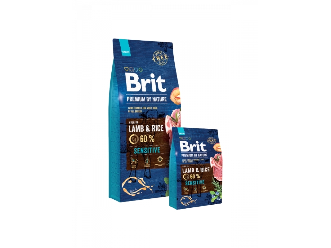 Brit Premium By Nature Sensitive Lamm Tørt Hundefoder Lam, Ris 3 Kg