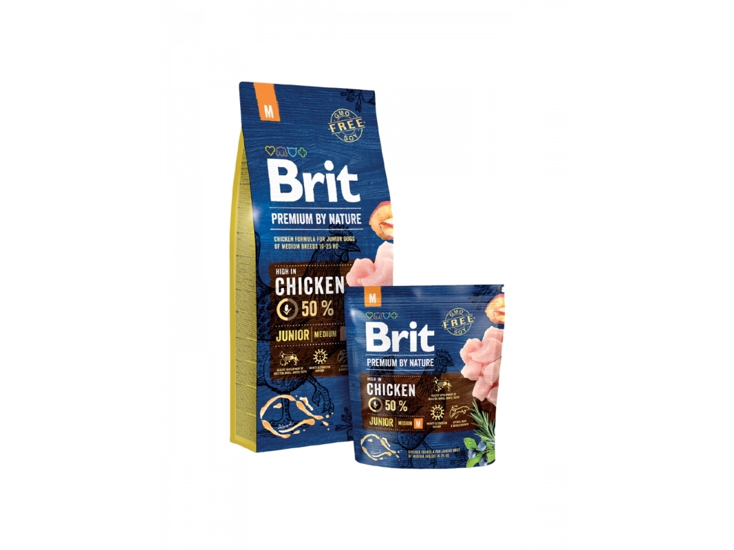 Brit Premium by Nature Junior M, Adult, Alla raser, Medium (11 - 25 kg), Kyckling, 3 g | Sällskapsdjur - Hund - - Torrt hundmat | GameStuff