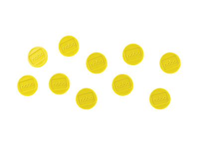 Magneter 13mm Nobo gula - (10 st.) | Kontorsmaterial - Kontorstillbehör - Magneter | GameStuff