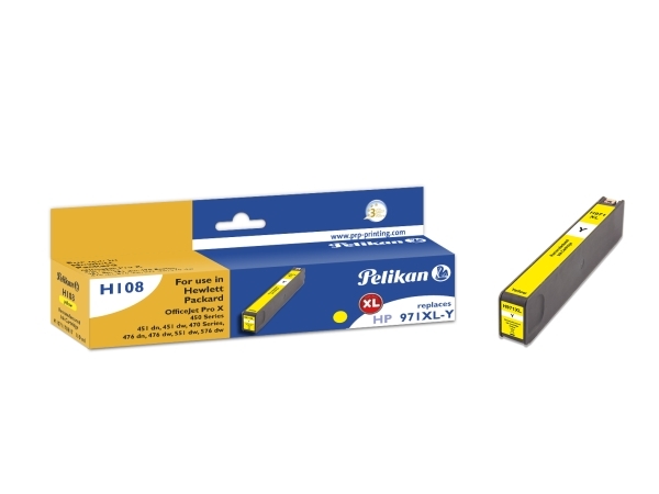 Pelikan H108 Yellow, Højt (Xl) Udbytte, 6600 Sider, 1 Stk, Enkelt Pakke