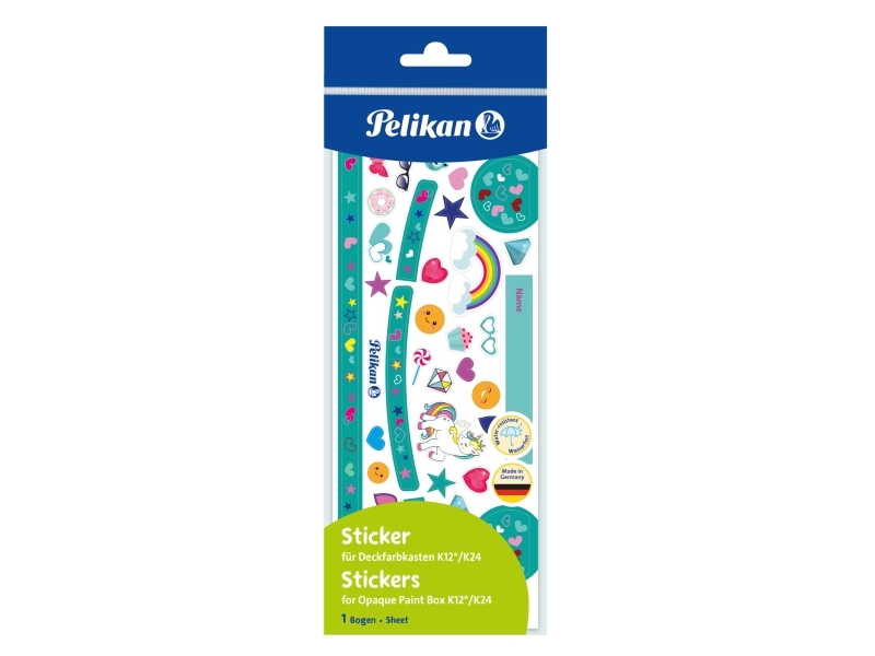 Pelikan Klistermærker Til K12/K24 Opaque Colour Box Turquoise/Hearts