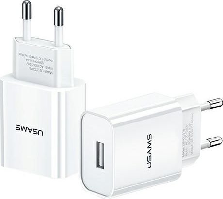Usams Charger Usams Load. Network. 1Xusb T18 2,1A (Only Head) White/White Fast Charging Cc075tc01