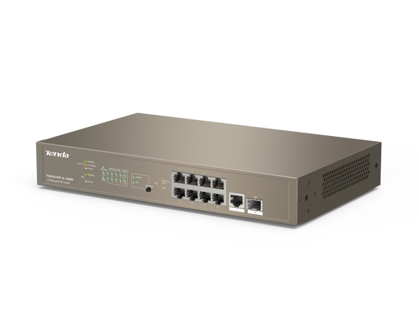 Tenda Teg5310p-8-150W, Managed, L3, Gigabit Ethernet (10/100/1000), Power Over Ethernet (Poe), Rack-Einbau, Wandmontage
