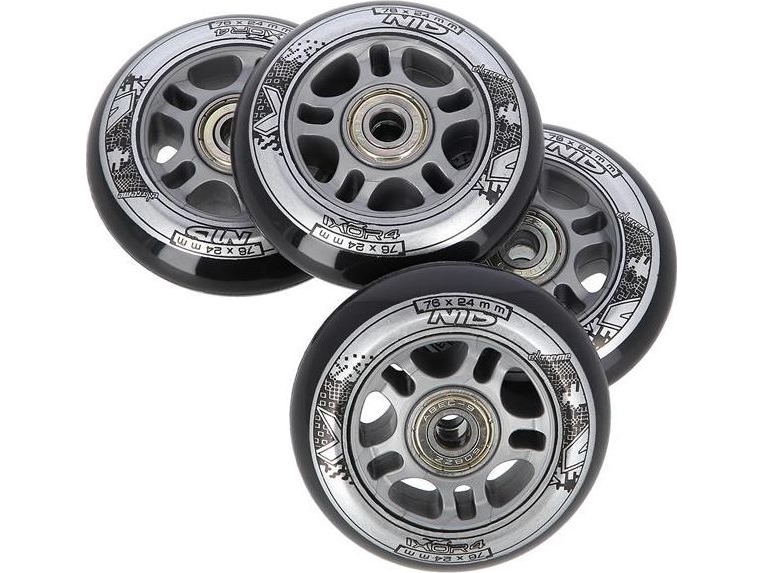 Nils Extreme Pu 76X24 82A Sort N (4 Szt.) + Abec-9 (8 Szt.) Nils Extreme