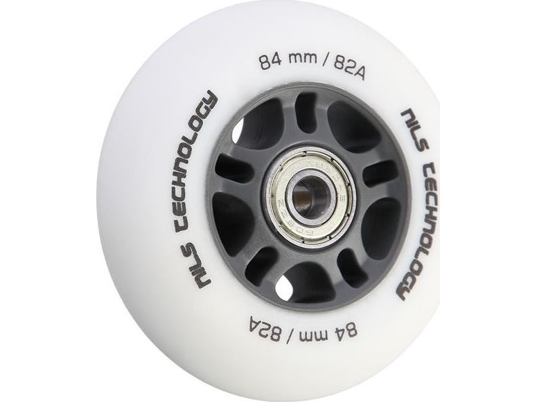 Nils Extreme PU 84x24 82A hvid mat (4 stk.) + ABEC-9 CHROME (8 stk.) Sæt NILS EXTREME