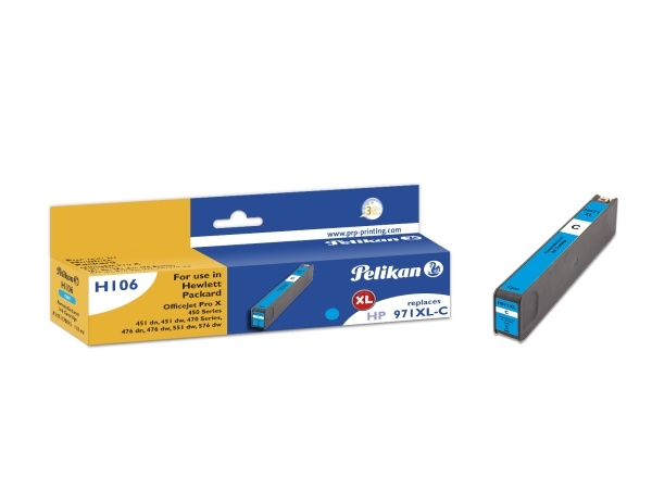 Pelikan H106 Cyan, Højt (Xl) Udbytte, 6600 Sider, 1 Stk, Enkelt Pakke