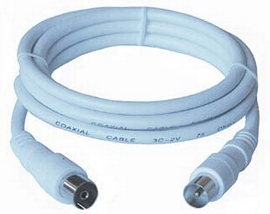PremiumCord TV M/F, 75 Ohm, 20m, 20 m, IEC, IEC, Hvid