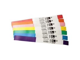Zebra Z-Band UltraSoft - Polypropylen (PP), vinyl - permanent gummiklæbemiddel - hvid, lilla kant - 25 x 279 mm 1050 stk. (6 rulle(r) x 175) voksen-armbånd - for Zebra HC100, HC100 Patient I.D. Solution
