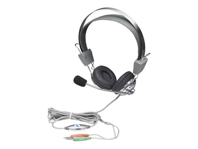 Manhattan 175517, Ledningsført, 20 - 20000 Hz, Opkald/Musik, 340 G, Headset, Grå