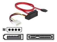 Delock Sata All-In-One Cable Angled, 0,5 M, Rot