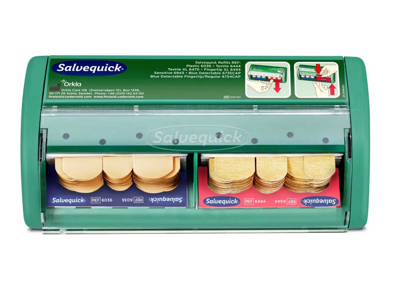 Salvequick Plasterdispenser - inkl. tekstil- og plastplastre