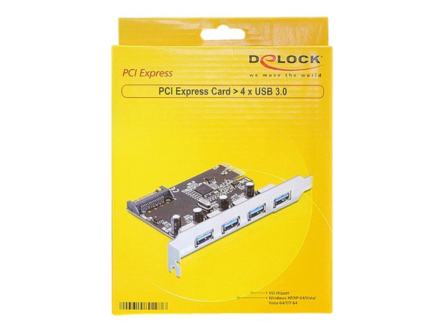 Delock PCI Express Card > 4 x USB 3.0 - USB-adapter - 2.0 - USB 3.0 x 4