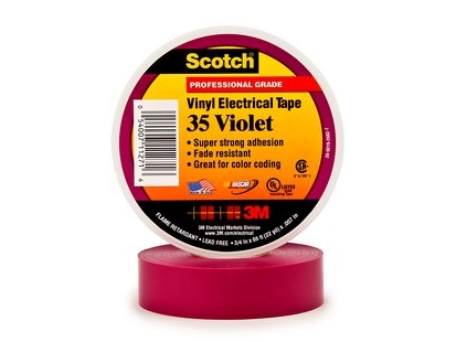 3M 35-Violet-3/4, Violett, Kennzeichnung, Pvc, Ul, Csa, Rohs 2011/65/Eu, 105 °C, 20,1 M