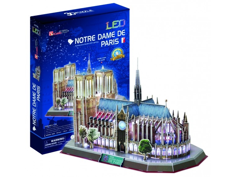 3D Led-Puslespil Cathedral Of Notre Dame 149 El. - L173h