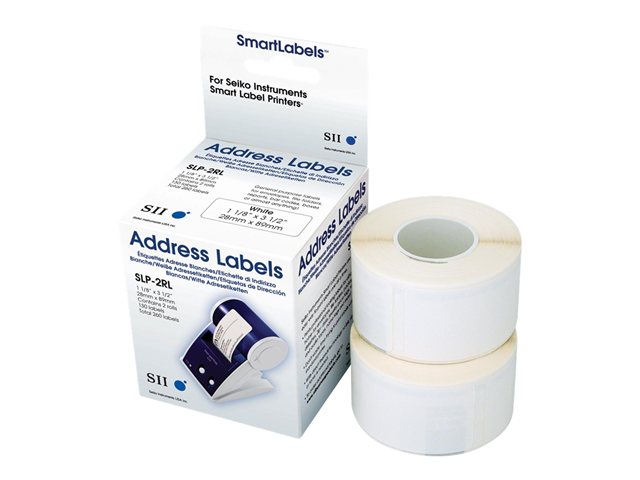 Seiko Instruments SLP-2RLH - Hvid - 28 x 89 mm 520 etikette(r) (2 rulle(r) x 260) adresseetiketter - for Smart Label Printer 100, 120, 200, 220, 240