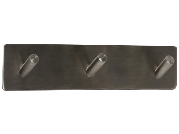 Home&gt it® självhäftande klädhängare med 3 krokar 20 x 4 cm borstad krom | VVS Artiklar - Badrum - Badrum tillbehör | GameStuff